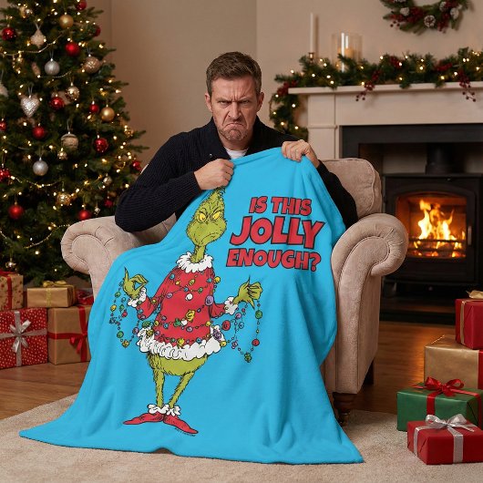 Grinch | "Is This Jolly Enough?" Fleece Deken