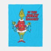 Grinch | "Is This Jolly Enough?" Fleece Deken (Voorkant)