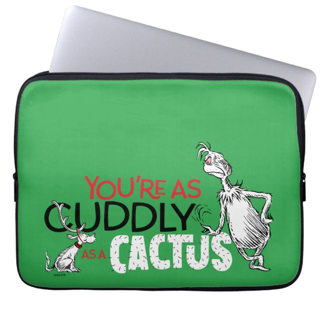 Grinch | Je bent zo knuffelig als een cactus Laptop Sleeve (Voorkant)