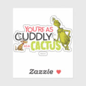 Grinch | Je bent zo knuffelig als een cactus Sticker (Vel)