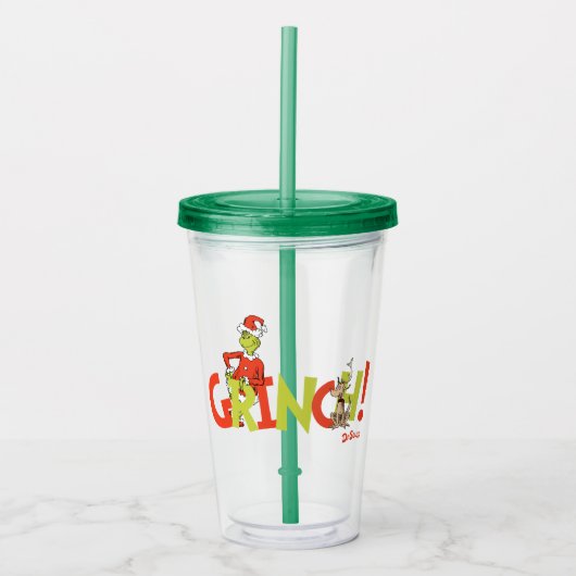 Grinch! Karakter Logo Grafisch Acryl Drinkbeker (Voorkant)