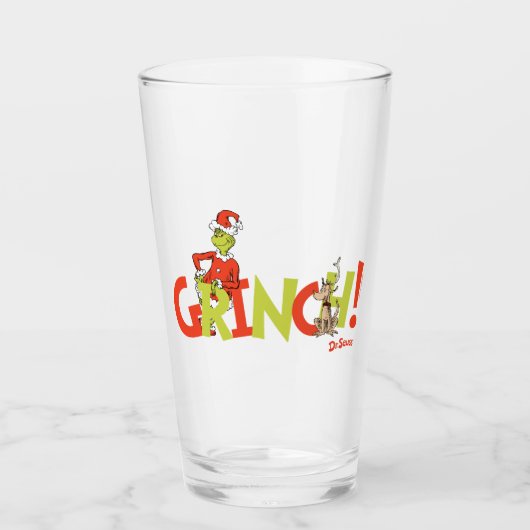 Grinch! Karakter Logo Grafisch Glas (Voorkant)
