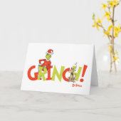 Grinch! Karakter Logo Grafisch Kaart (Gele Bloem)