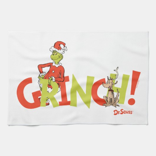 Grinch! Karakter Logo Grafisch Theedoek (Horizontaal)
