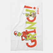 Grinch! Karakter Logo Grafisch Theedoek (Verticaal)