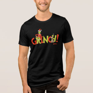 Grinch! Karakter Logo Grafisch Tri-Blend Shirt