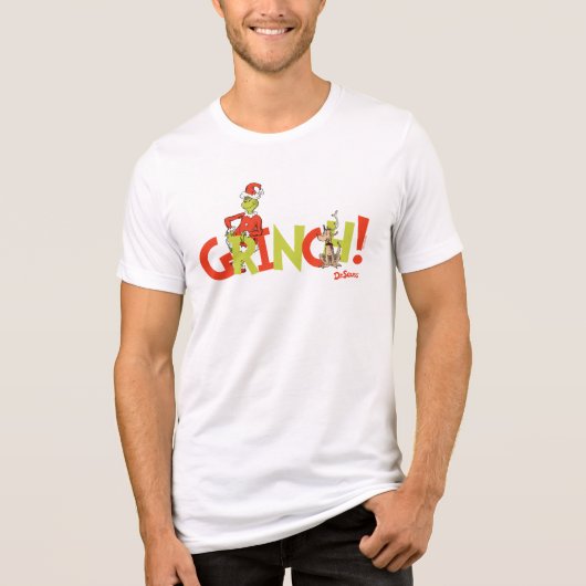 Grinch! Karakter Logo Grafisch Tri-Blend Shirt (Voorkant)