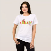 Grinch! Karakter Logo Grafisch Tri-Blend Shirt (Voorkant volledig)