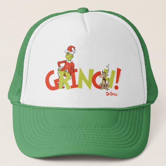 Grinch! Karakter Logo Grafisch Trucker Pet (Voorkant)
