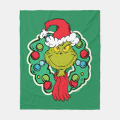 Grinch | Kerst Krans Fleece Deken (Voorkant)