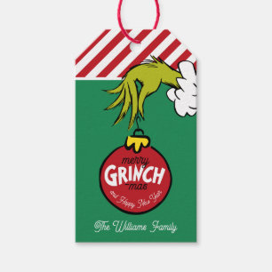 Grinch Kerstbal Kerstmis Cadeaulabel