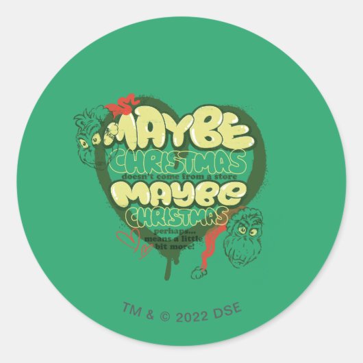 Grinch | Kerstcitaat Ronde Sticker (Voorkant)