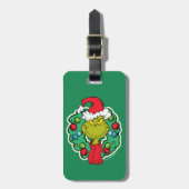 Grinch | Kerstfeest Krans Bagagelabel (Voorkant verticaal)