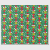 Grinch | Kerstfeest Krans Cadeaupapier (Vlak)