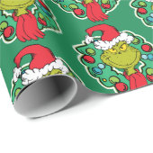 Grinch | Kerstfeest Krans Cadeaupapier (Rol Hoek)