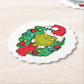 Grinch | Kerstfeest Krans Kartonnen Onderzetters (Gekanteld)