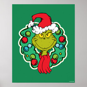 Grinch   Kerstfeest Krans Poster