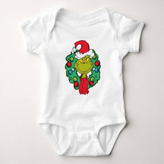 Grinch | Kerstfeest Krans Romper (Voorkant)