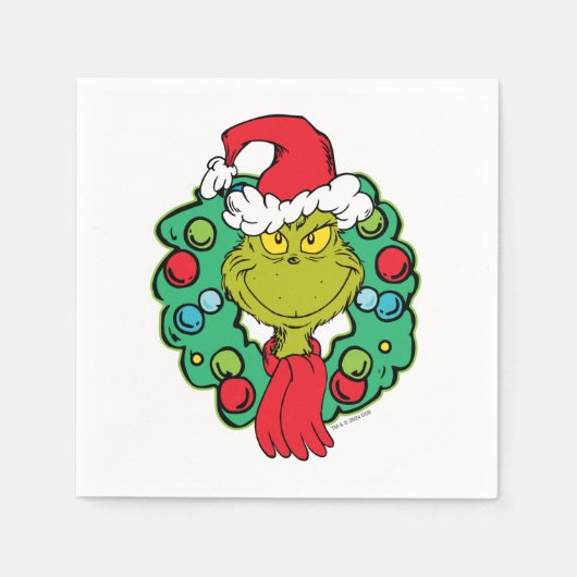 Grinch | Kerstfeest Krans Servet (Voorkant)