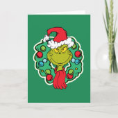 Grinch | Kerstmis Krans Kaart (Voorkant)