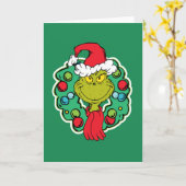 Grinch | Kerstmis Krans Kaart (Gele Bloem)