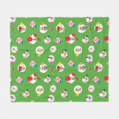 Grinch | Kerststippenpatroon Fleece Deken (Voorkant (Horizontaal))