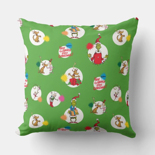 Grinch | Kerststippenpatroon Kussen (Voorkant)