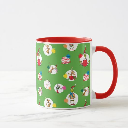 Grinch | Kerststippenpatroon Mok (Rechts)