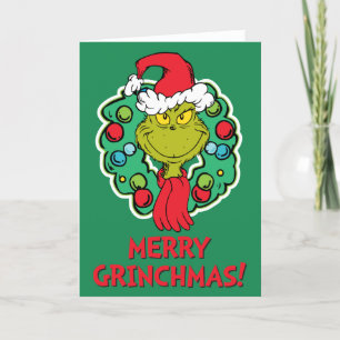 Grinch Kerstvakantiekrans Feestdagen Kaart