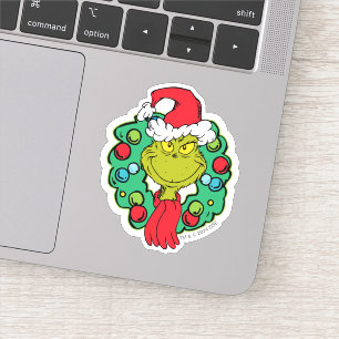 Grinch Kerstvakantiekrans Sticker