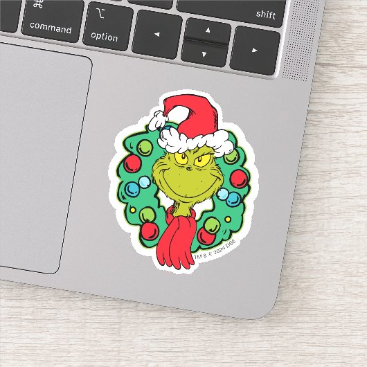 Grinch | Kerstvakantiekrans Sticker (Detail)