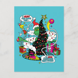 Grinch Kleurrijke Kerst Grafiek Briefkaart