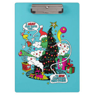 Grinch Kleurrijke Kerst Grafiek Klembord