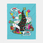 Grinch Kleurrijke Kerstmis Grafisch Fleece Deken (Voorkant)