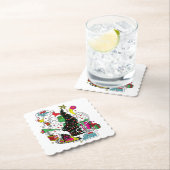Grinch Kleurrijke Kerstmis Grafisch Kartonnen Onderzetters (Insitu)