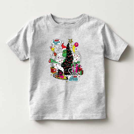Grinch Kleurrijke Kerstmis Grafisch Kinder Shirts (Voorkant)