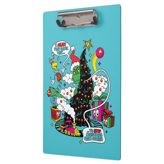 Grinch Kleurrijke Kerstmis Grafisch Klembord (Links)