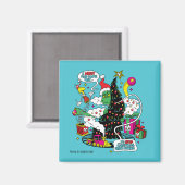 Grinch Kleurrijke Kerstmis Grafisch Magneet (Voorkant / Achterkant)