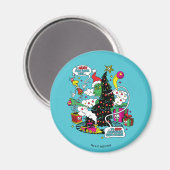 Grinch Kleurrijke Kerstmis Grafisch Magneet (Voorkant / Achterkant)