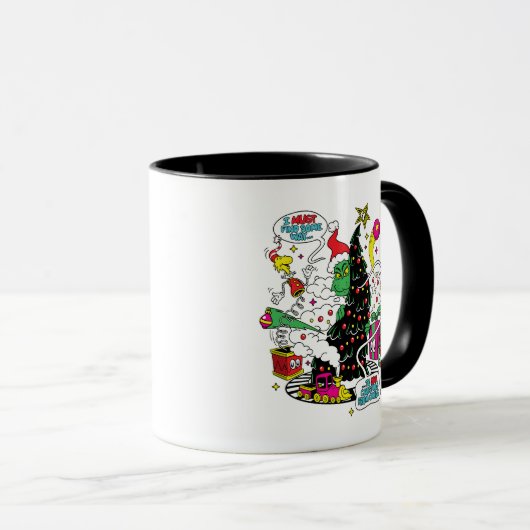 Grinch Kleurrijke Kerstmis Grafisch Mok (Voorkant rechts)