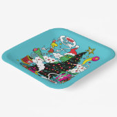 Grinch Kleurrijke Kerstmis Grafisch Papieren Bordje (Gebogen)