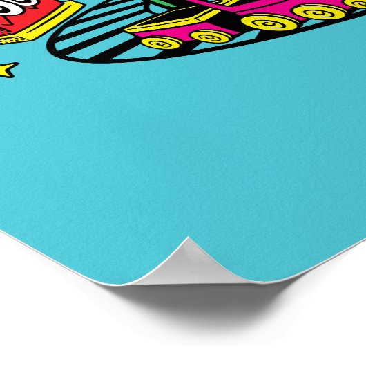 Grinch Kleurrijke Kerstmis Grafisch Poster (Hoek)