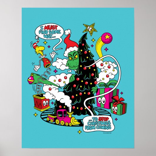 Grinch Kleurrijke Kerstmis Grafisch Poster (Voorkant)