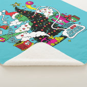 Grinch Kleurrijke Kerstmis Grafisch Sherpa Deken (3/4)