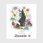 Grinch Kleurrijke Kerstmis Grafisch Sticker (Vel)