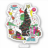 Grinch Kleurrijke Kerstmis Grafisch Sticker (Voorkant)