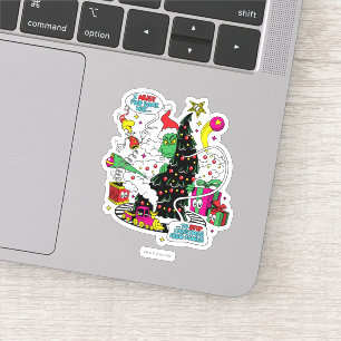 Grinch Kleurrijke Kerstmis Grafisch Sticker