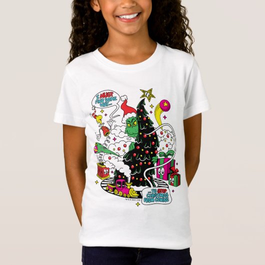 Grinch Kleurrijke Kerstmis Grafisch T-shirt (Voorkant)