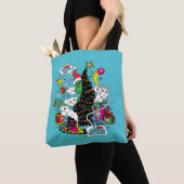 Grinch Kleurrijke Kerstmis Grafisch Tote Bag (Dichtbij)