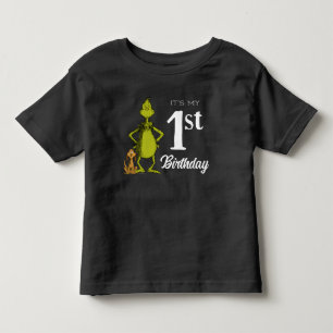 Grinch Krijtbord Eerste Verjaardag Kinder Shirts